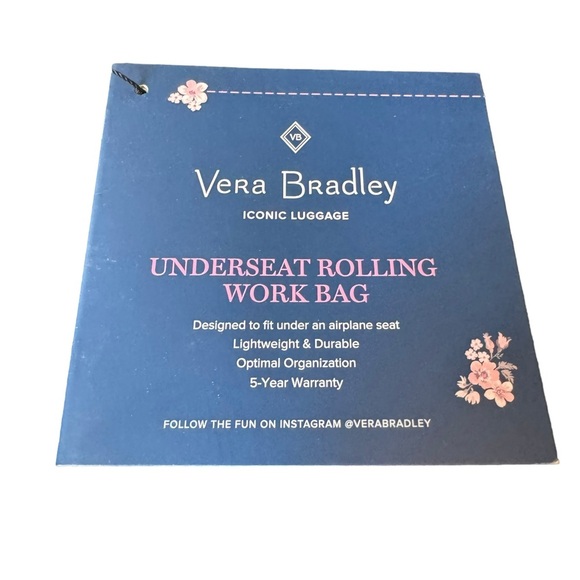 Vera Bradley Underseat Rolling Work Bag Traditional Luggage - Picture 9 of 12